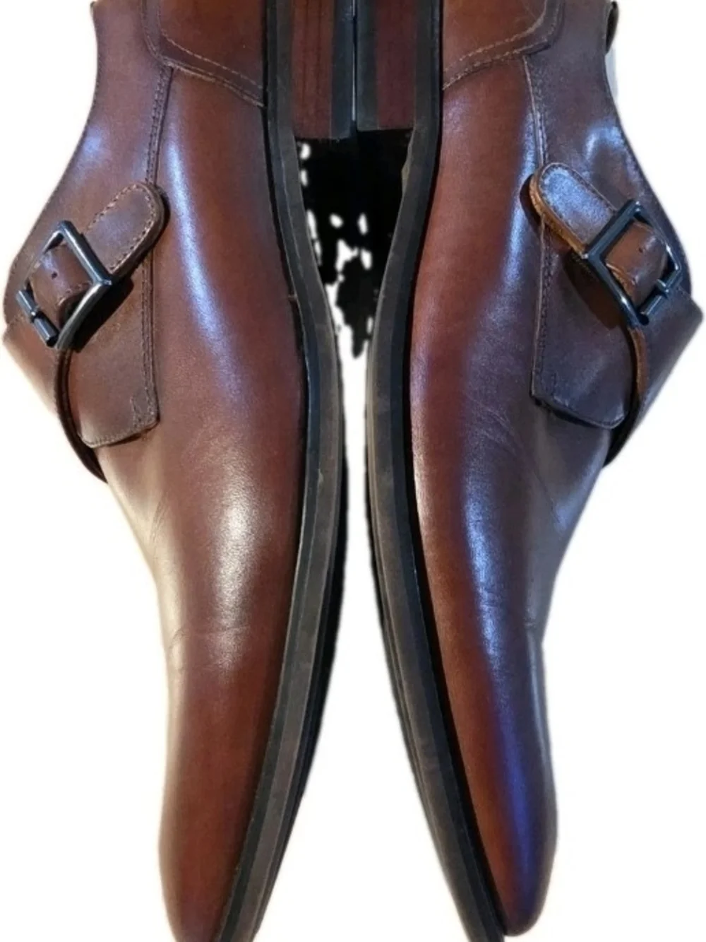 Florsheim Midtown Cap Toe Monk Strap Dress Shoes Brown Leather Men's 12 D